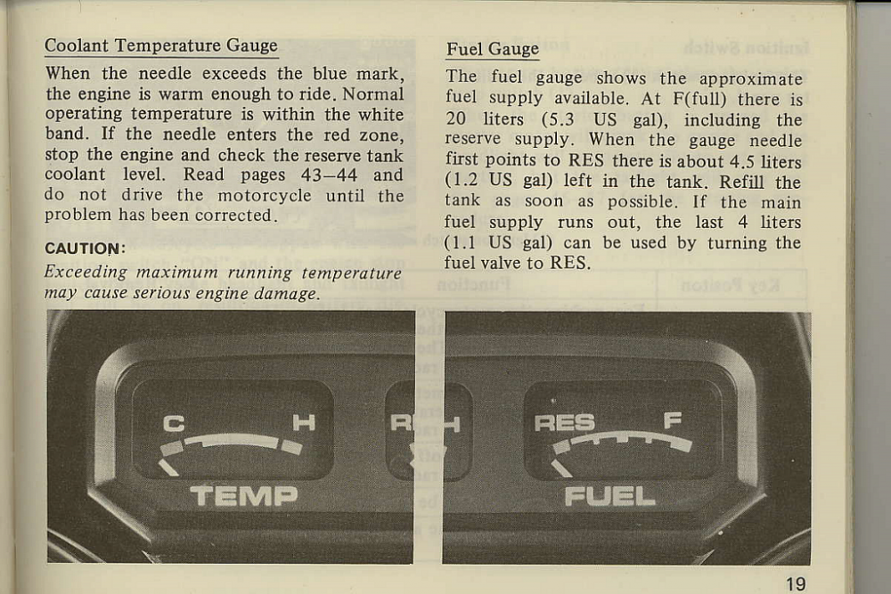 Owners Manual- 1981 GL1100 Interstate Page 19